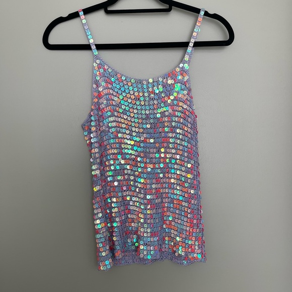 *** LISTING IS SOLD *** Sequin Y2K Women's Tank Top - Picture 4 of 5